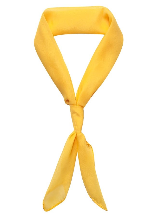 GHGMAO Chiffon Scarf Ribbon Neck Scarf Square Bandana Handkerchief for Halloween Men Women Costume Scarves Accessories (Yellow) - Image 1
